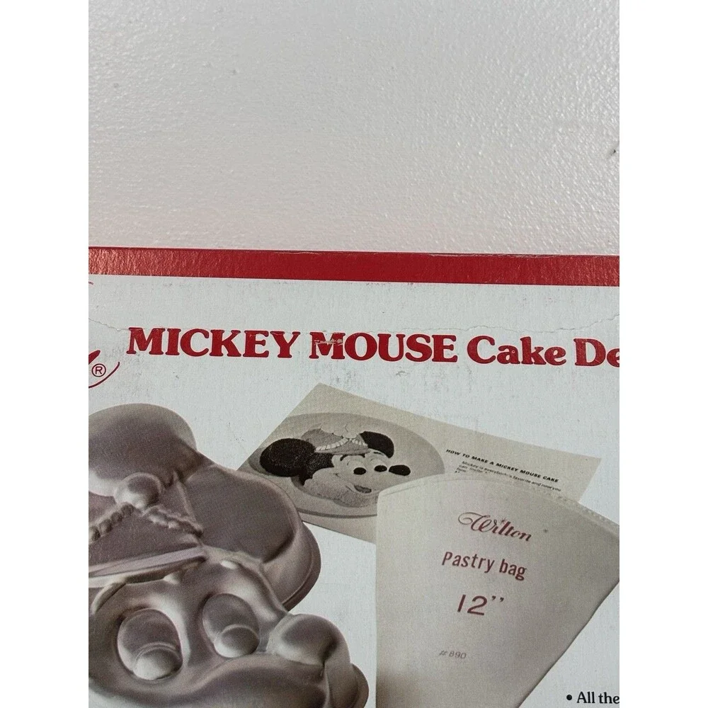 Vintage Mickey Mouse Cake Pan Wilton Box Disney Baking Bakeware Instructions 70s